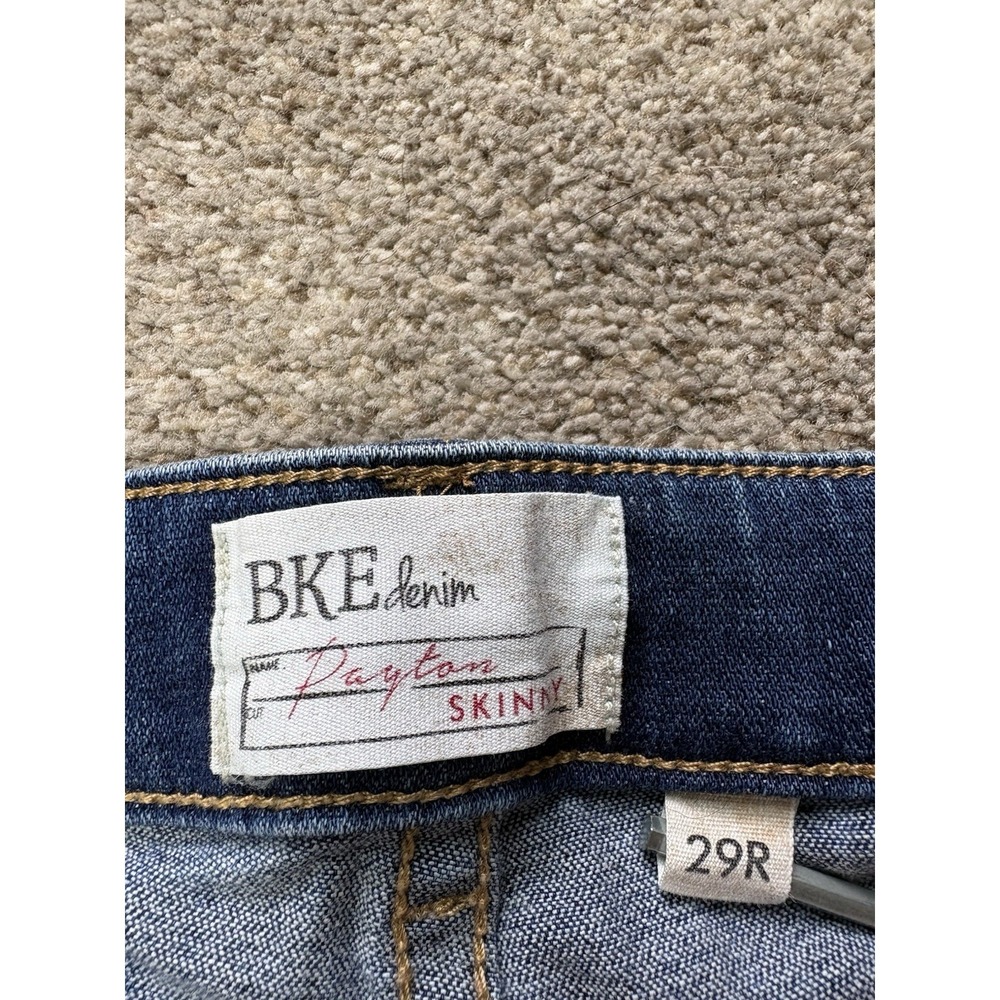 BKE Payton Skinny Jeans Womens 29R 29x31.5 Blue Denim Faded Mid Rise Distressed - Picture 3 of 8